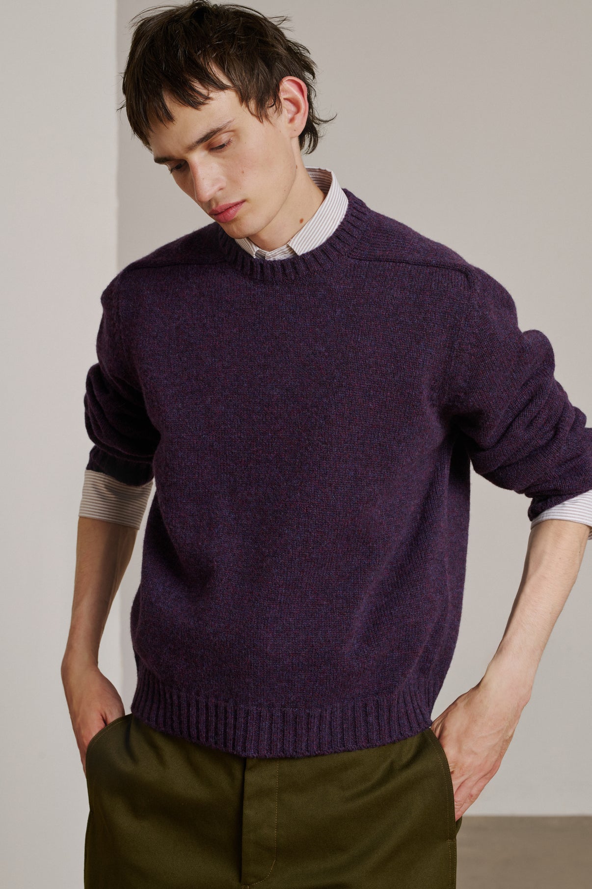 Pull Isamu - Violet - Laine - Homme vue 1