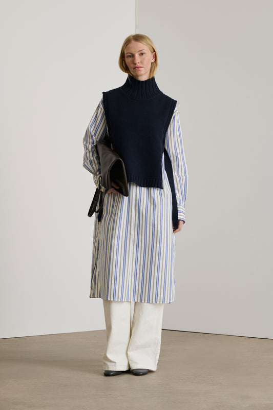 Pull Or - Navy - Laine - Femme