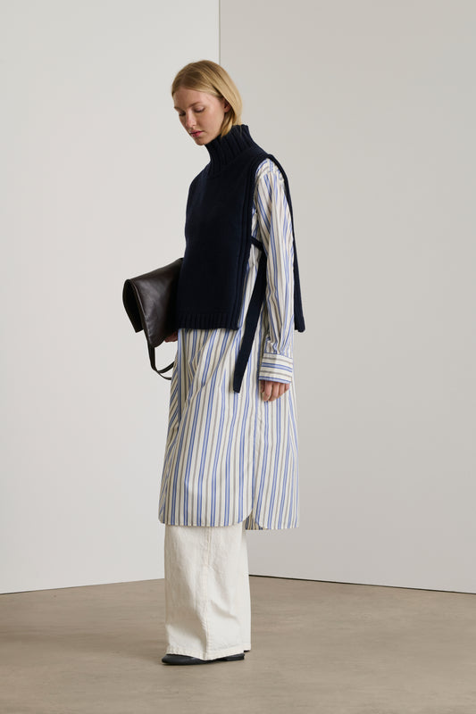 Pull Or - Navy - Laine - Femme